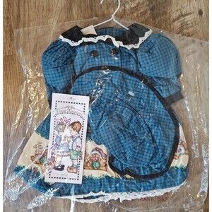 Vintage Daisy Kingdom Double Breasted Doll Dress & Hat 17-19" Bear Print NWT